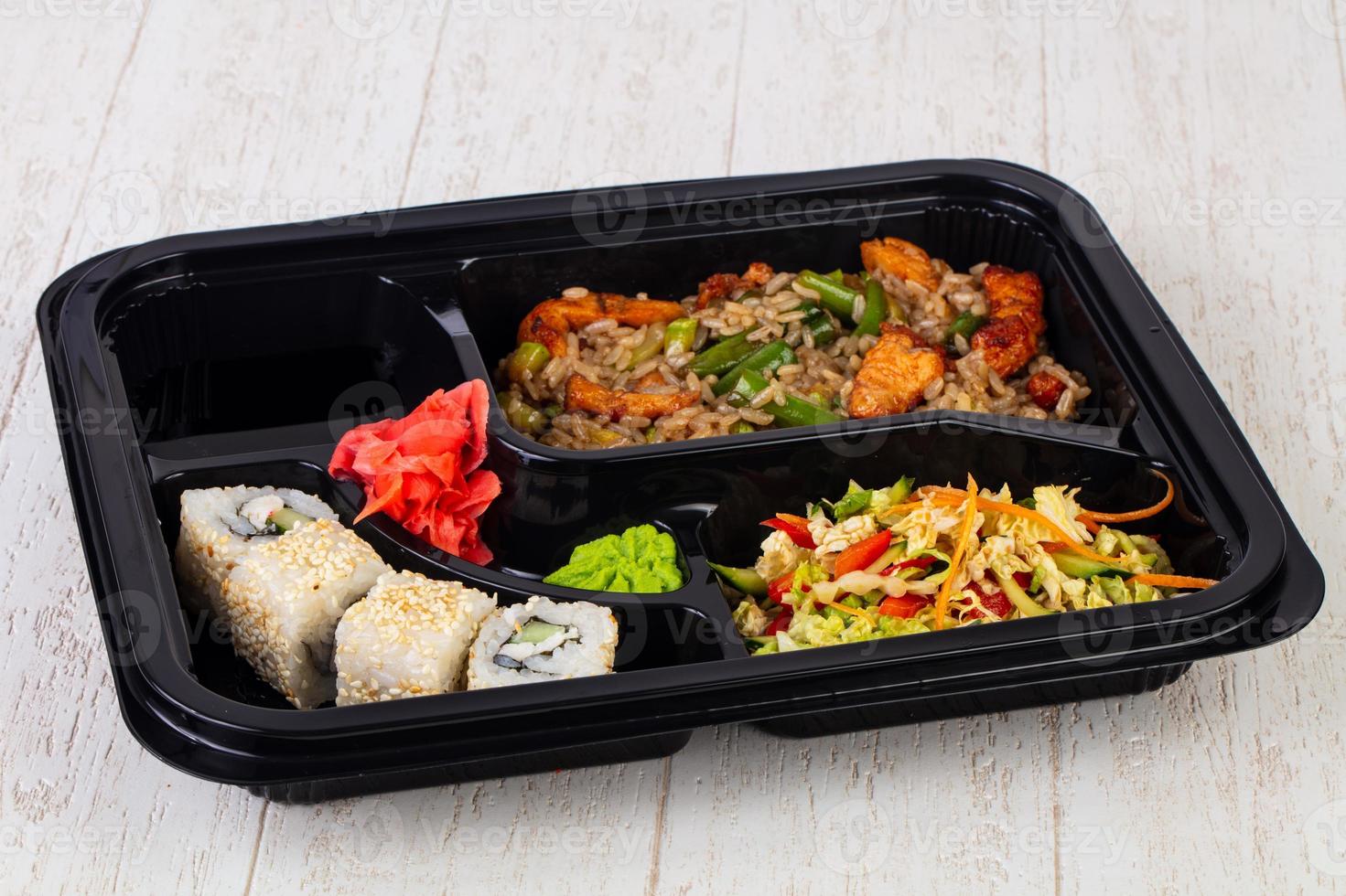 Bento set with roll photo