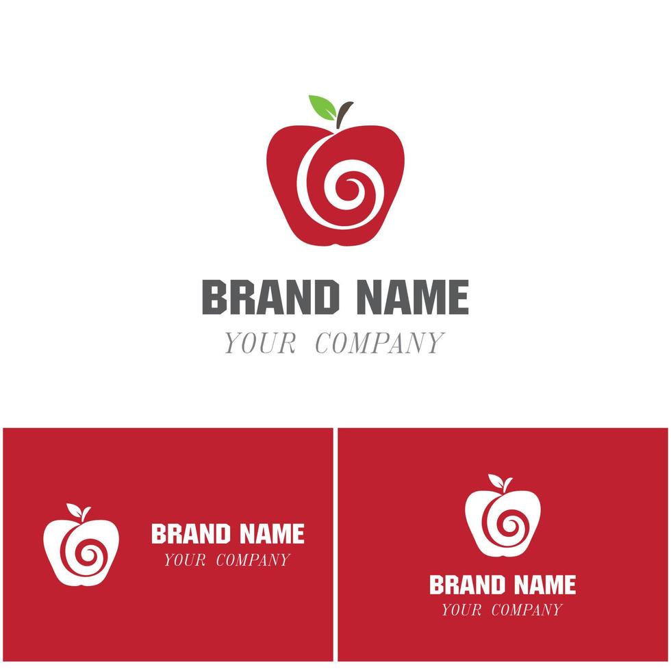 plantilla de logotipo de icono de diseño de ilustración de vector de manzana