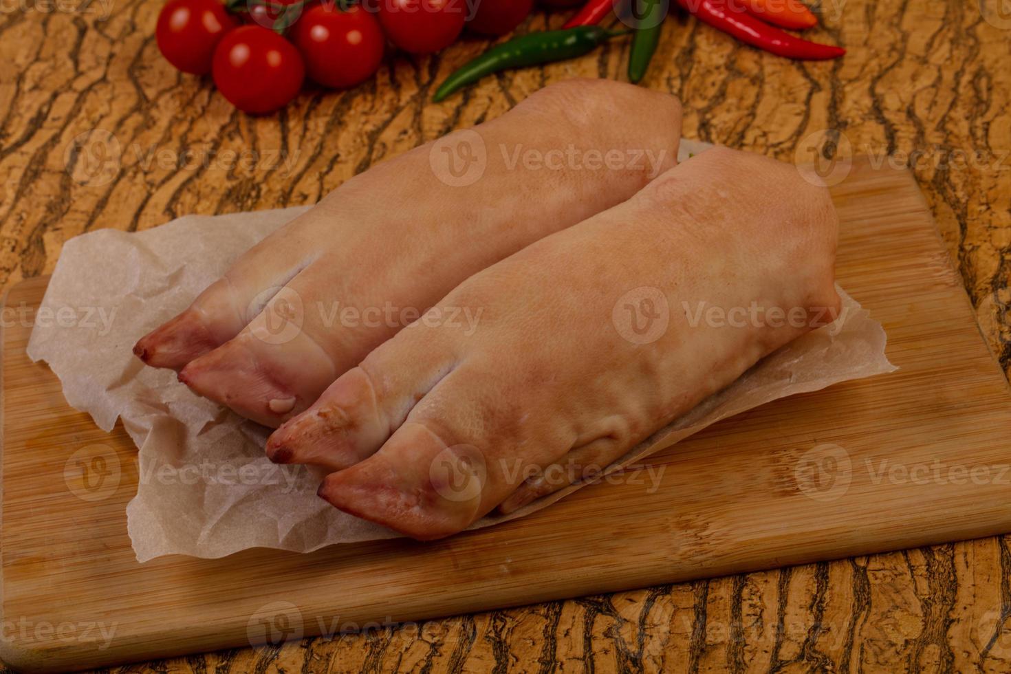 Raw pig's hoof photo