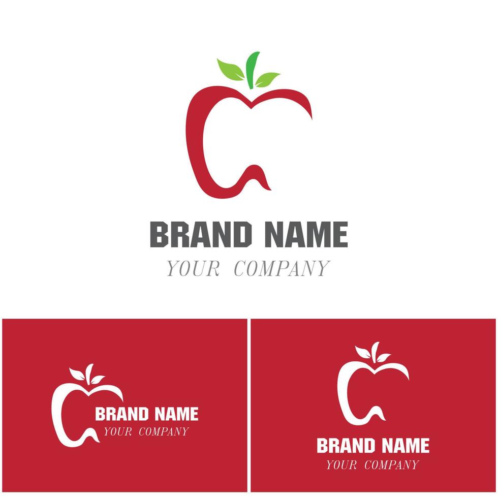 Apple vector illustration design icon logo template