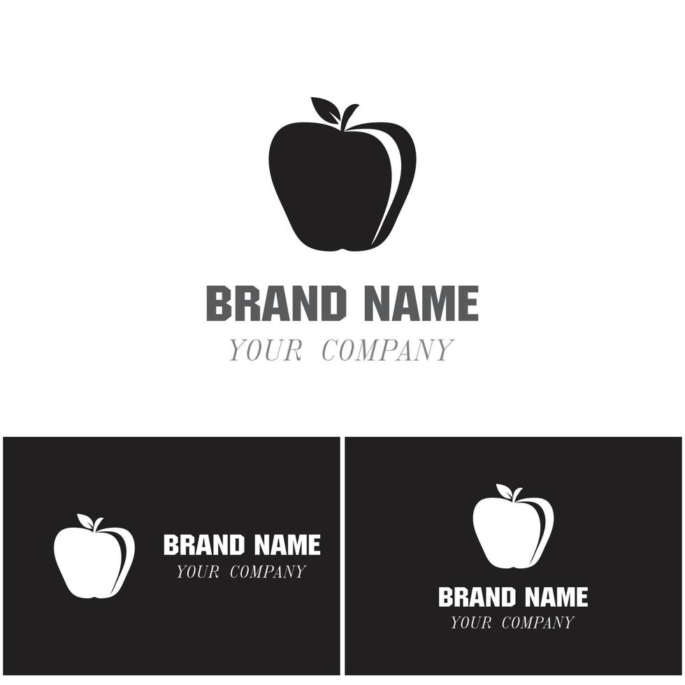 plantilla de logotipo de icono de diseño de ilustración de vector de manzana