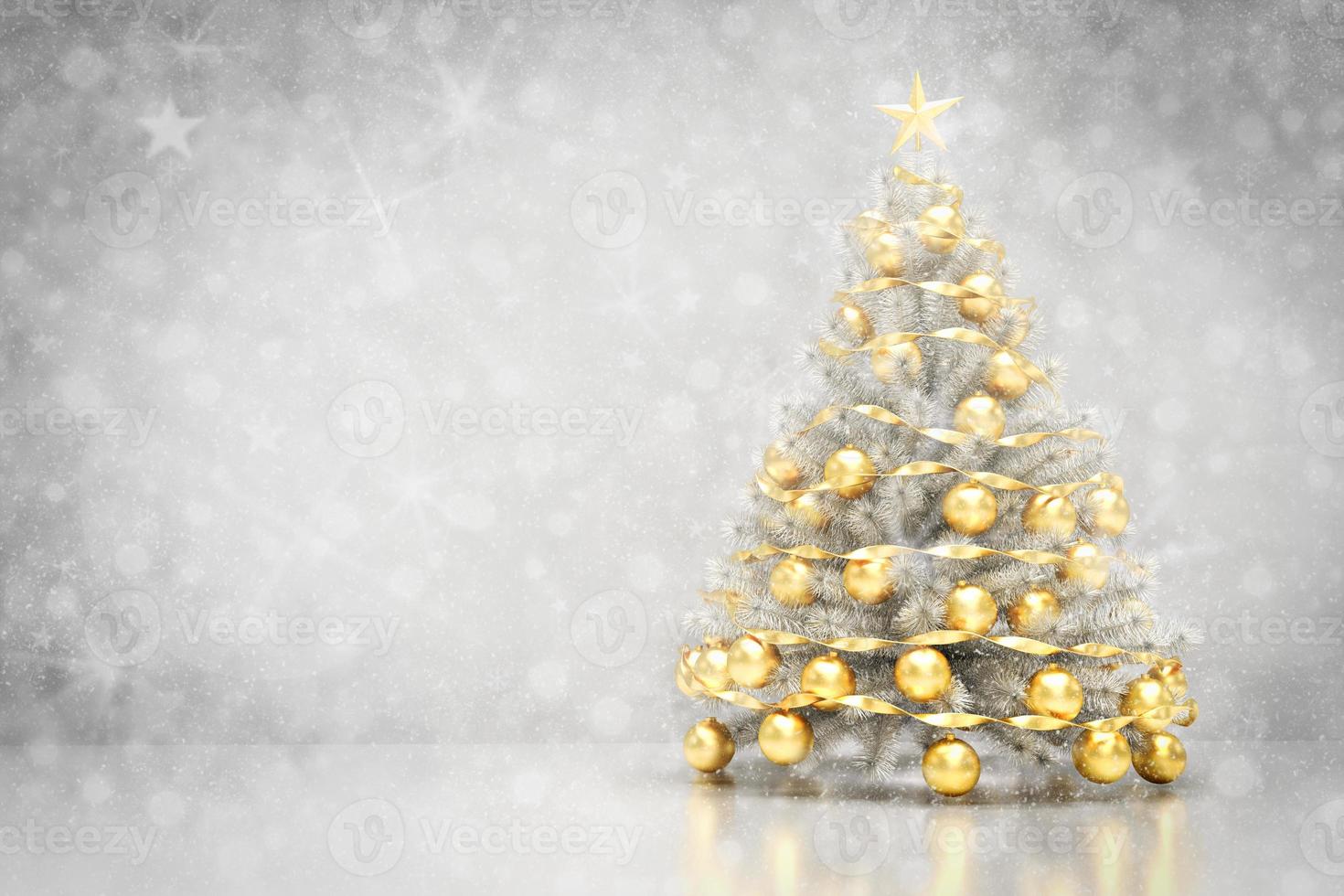 Christmas tree. Snowing and glitter background photo