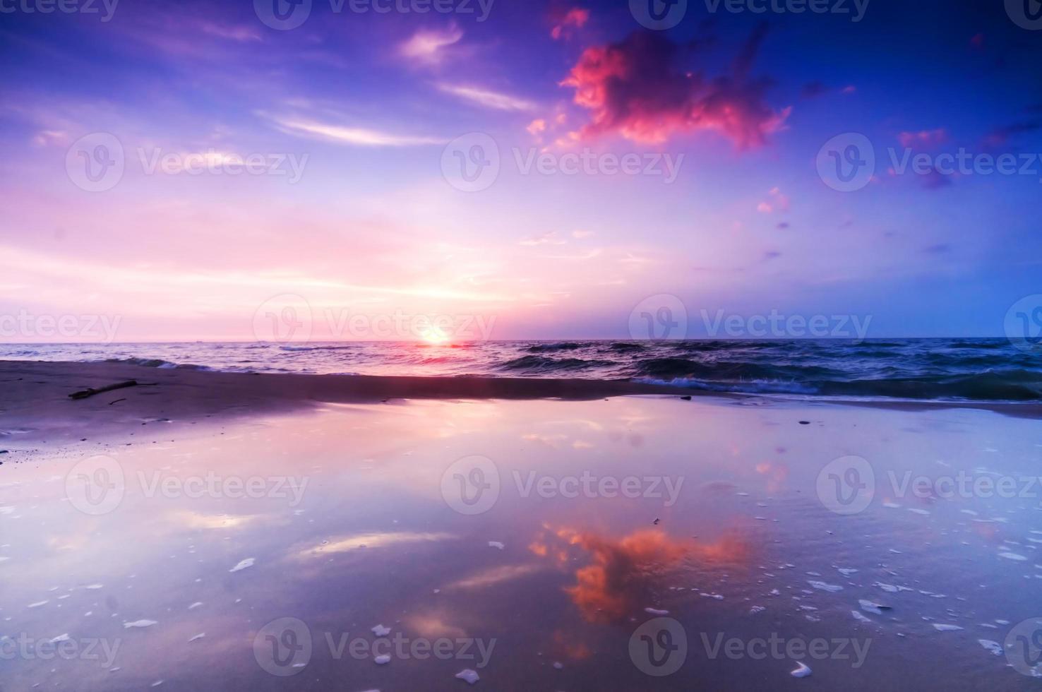 Beautiful sea sunrise photo