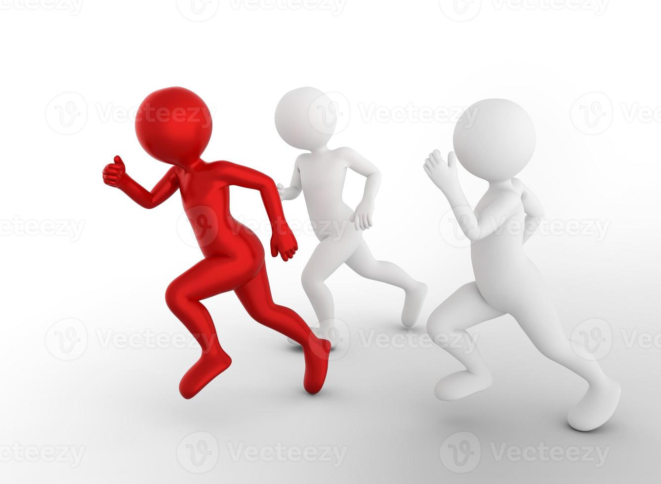 Running to be the first and win. Toon men compete, conceptual photo