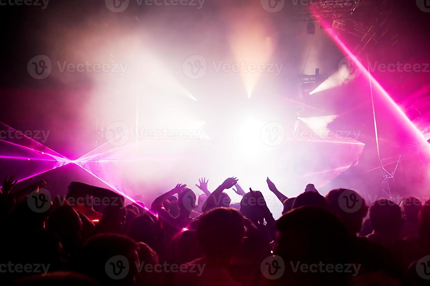 People on music concert, disco party. photo