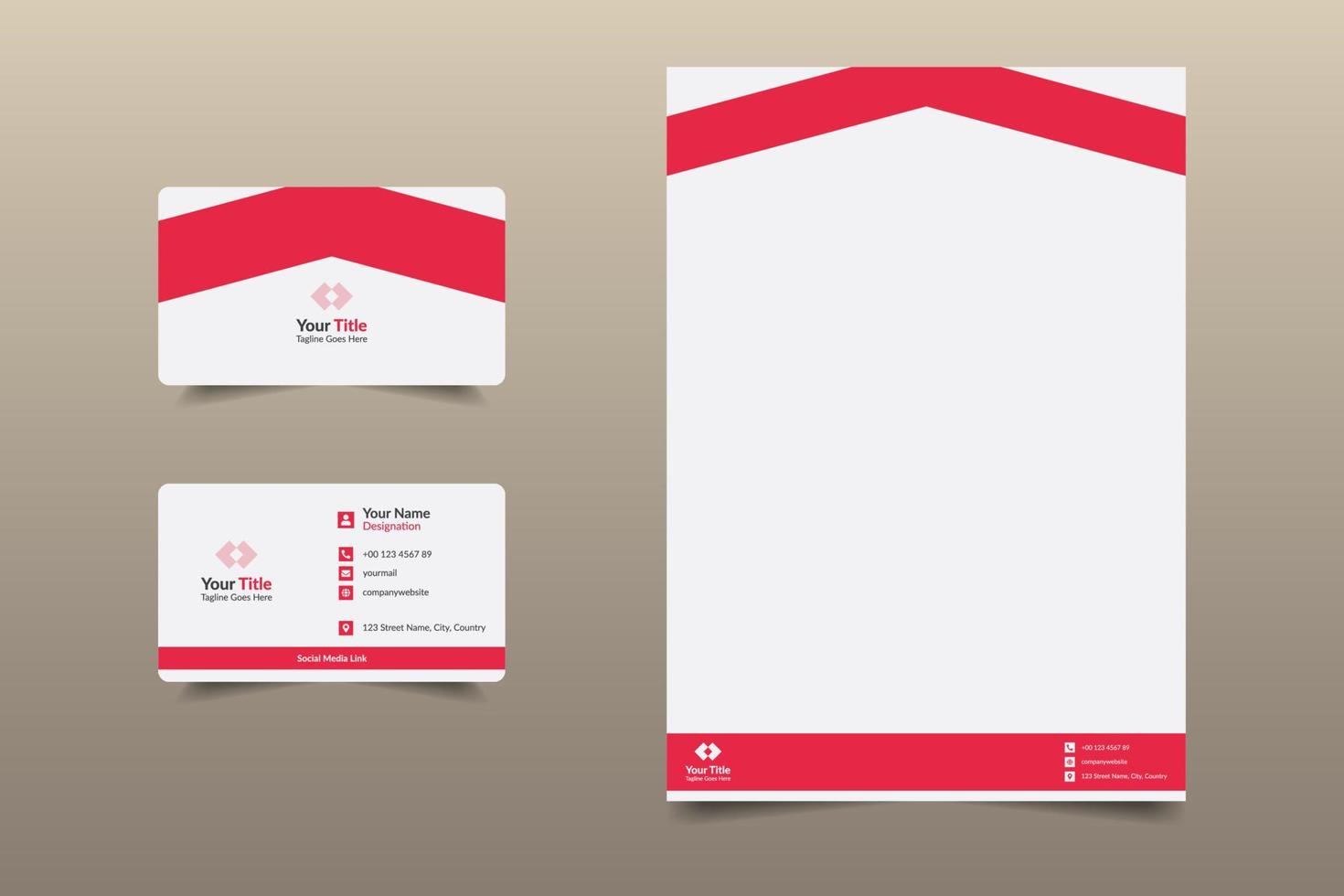 Elegant Business Card With Letterhead vector