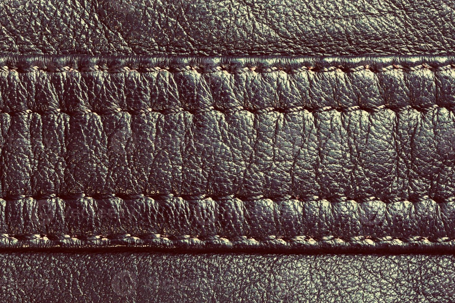 Genuine vintage leather with seam photo