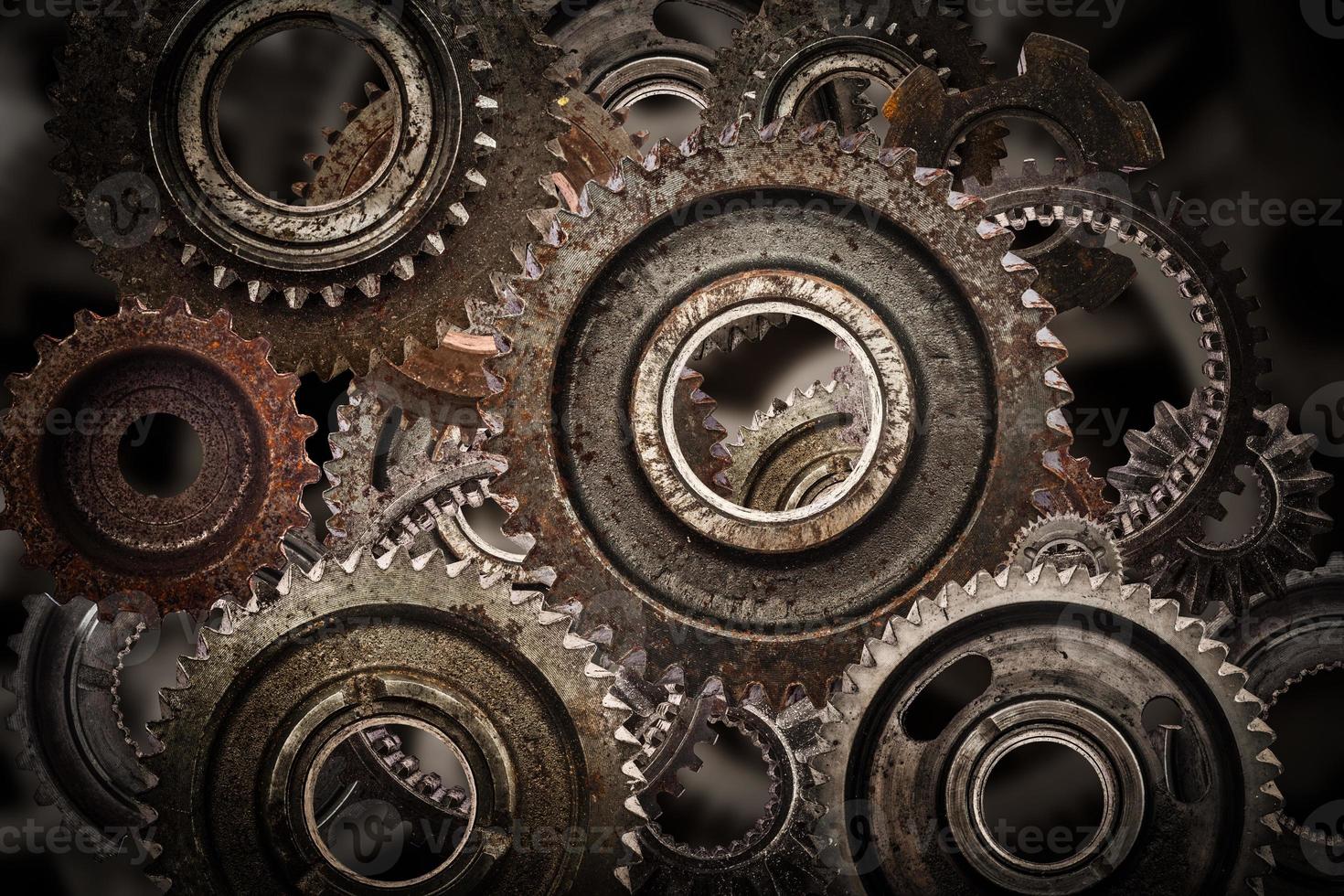 Grunge gear, cog wheels mechanism background.. Industry, science photo