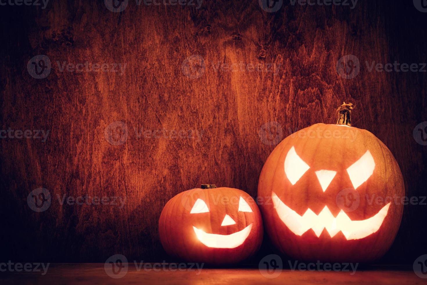 Halloween pumpkins glowing, jack-o-lantern photo