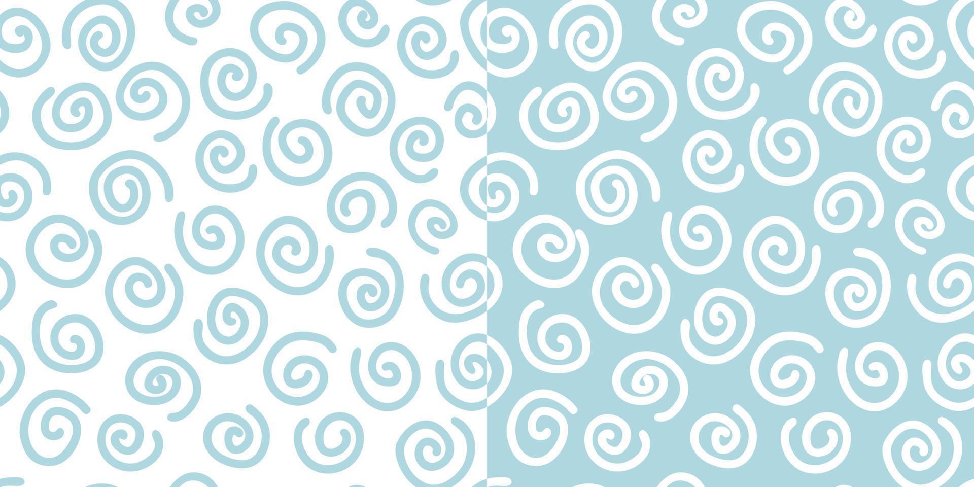 Cute hand drawn seamless pattern set with circle shapes. Childish style vector background. Fresh modern geo print for kids apparel, scrapbooking, wallpaper