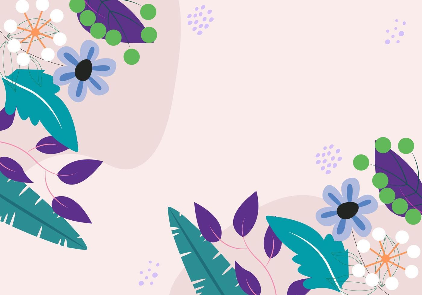 Drawn spring background with flowers vector