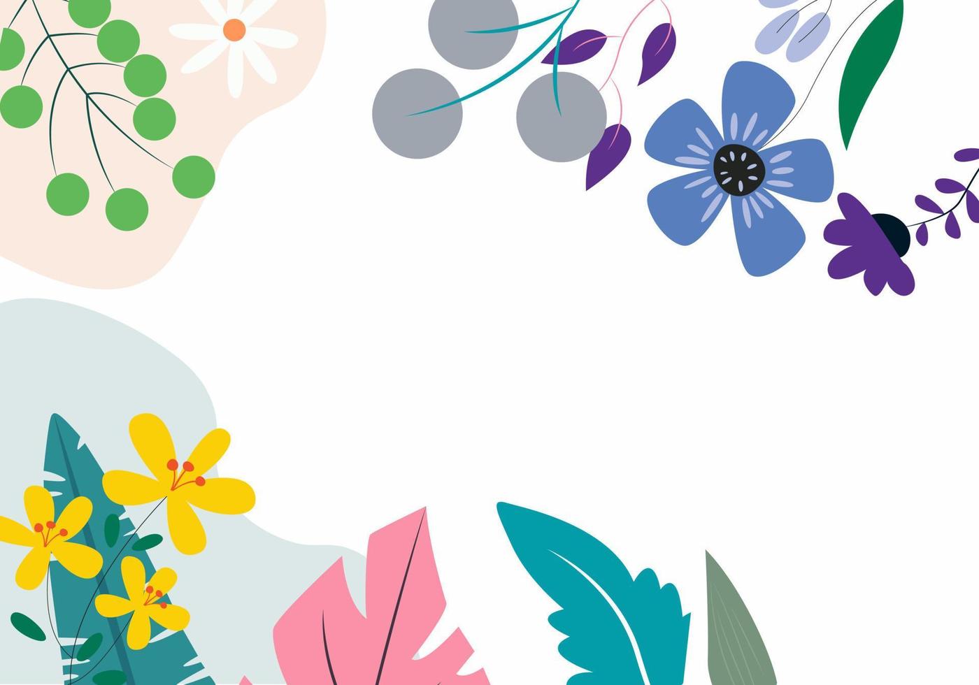 Flat design abstract floral background vector