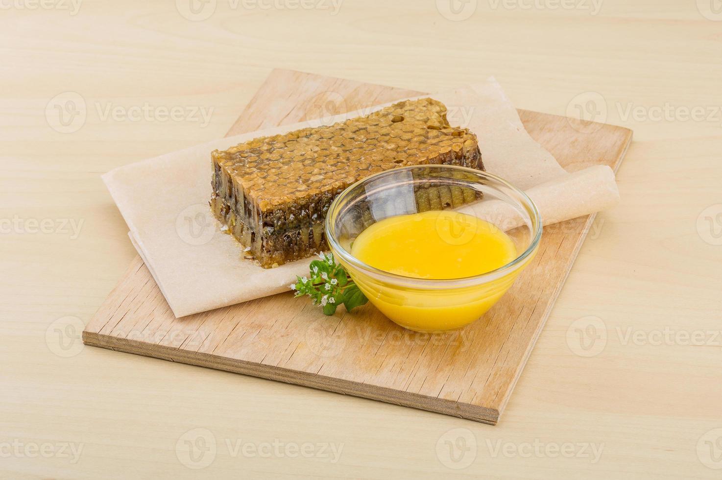 Honey with comb photo
