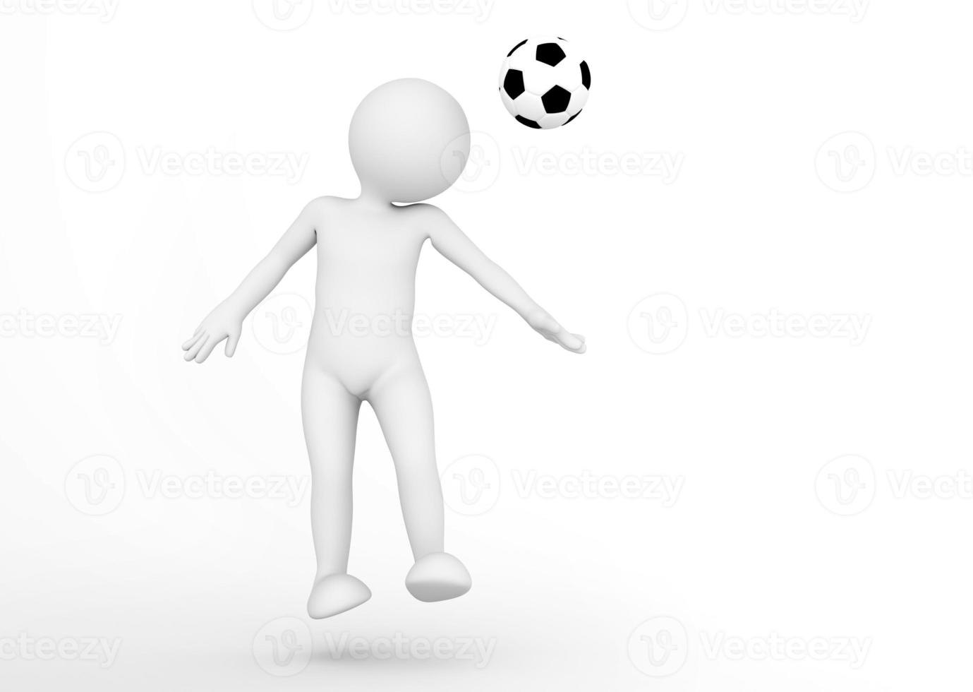 Toon man soccer player heading the ball. Football concept. photo