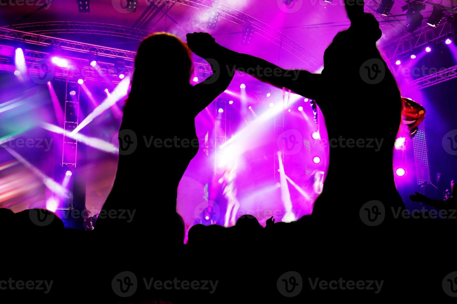 People on music concert, disco party. photo