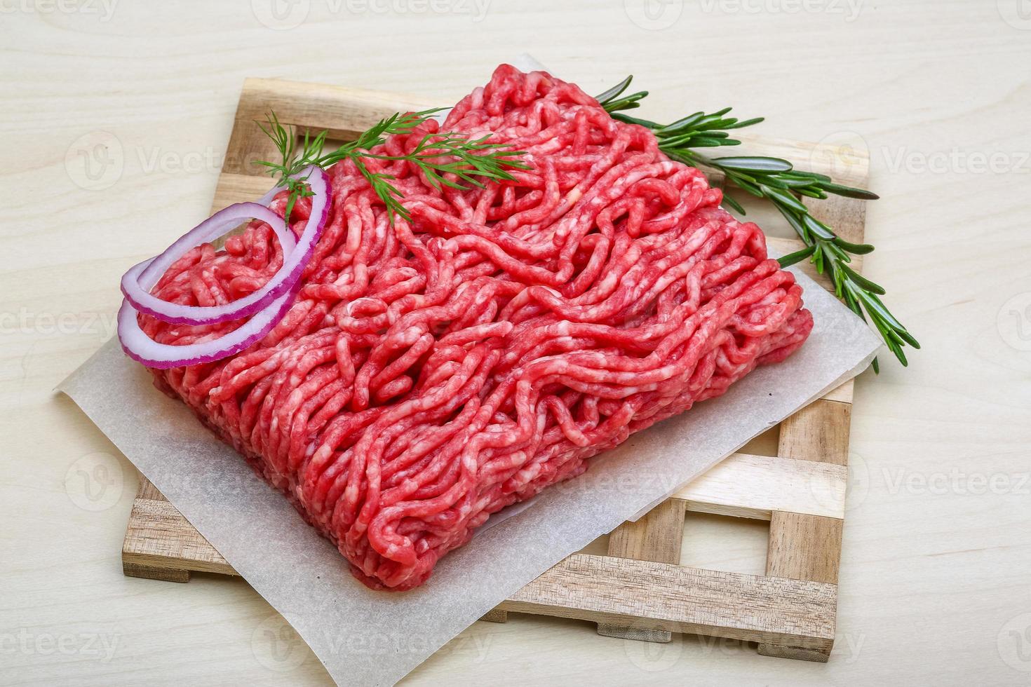 Raw beef minced meat photo