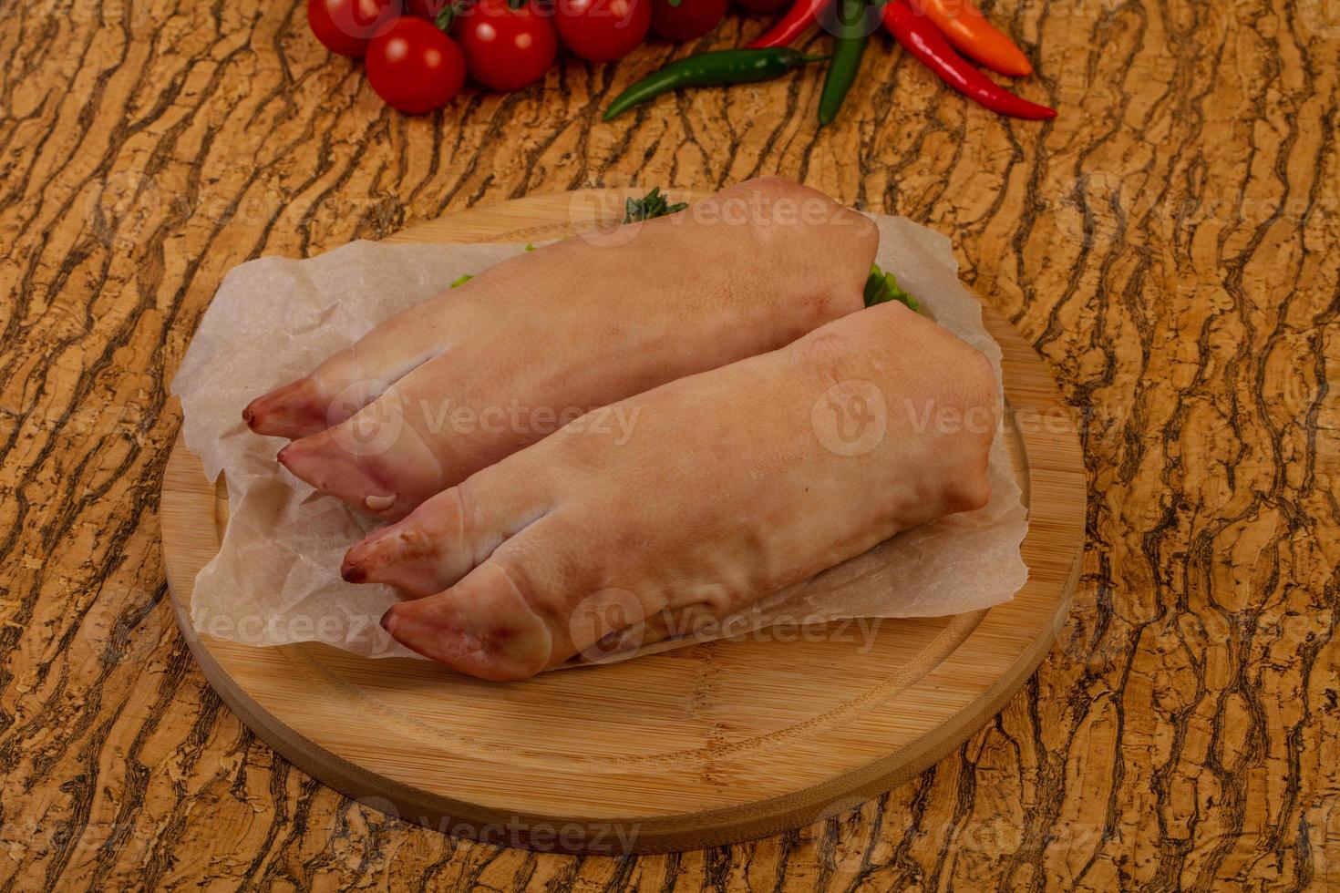 Raw pig's hoof photo