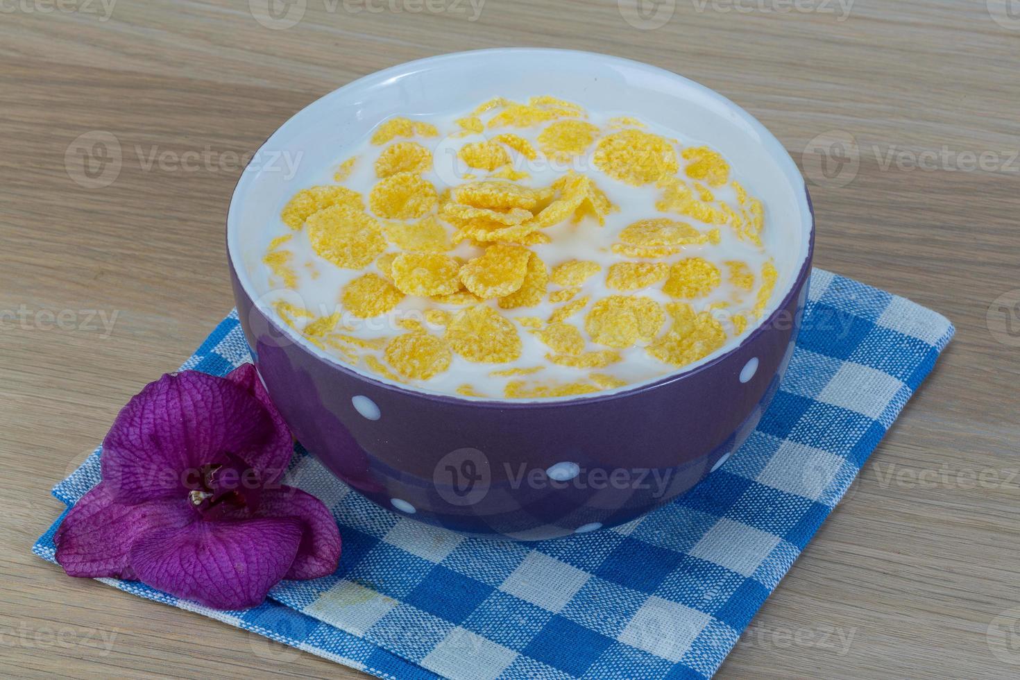 Breakfast with cornflakes photo