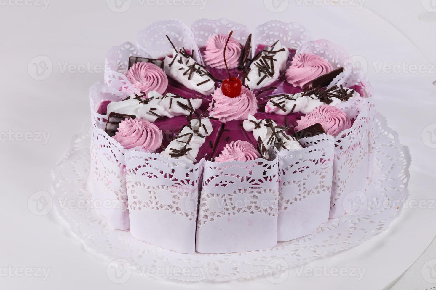 Cake with cream flowers photo