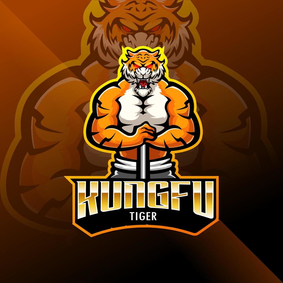 deportes de tigre de kung fu vector