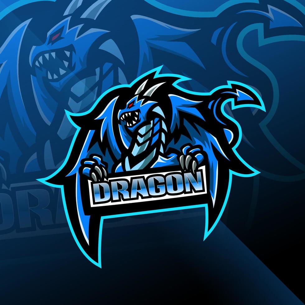 mascota dragón esport vector