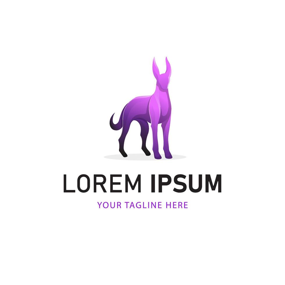 Colorful Dog Logo Design. Gradient Style Logo template vector