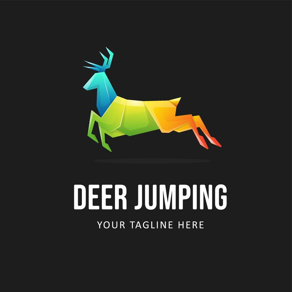Colorful Deer Logo Template. Gradient Style Animal logo vector
