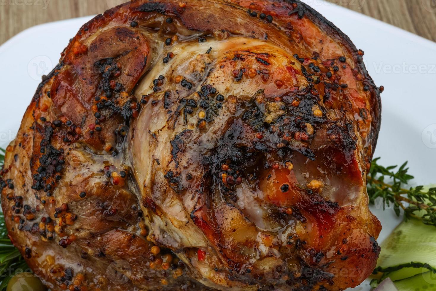 Roasted pork knee photo