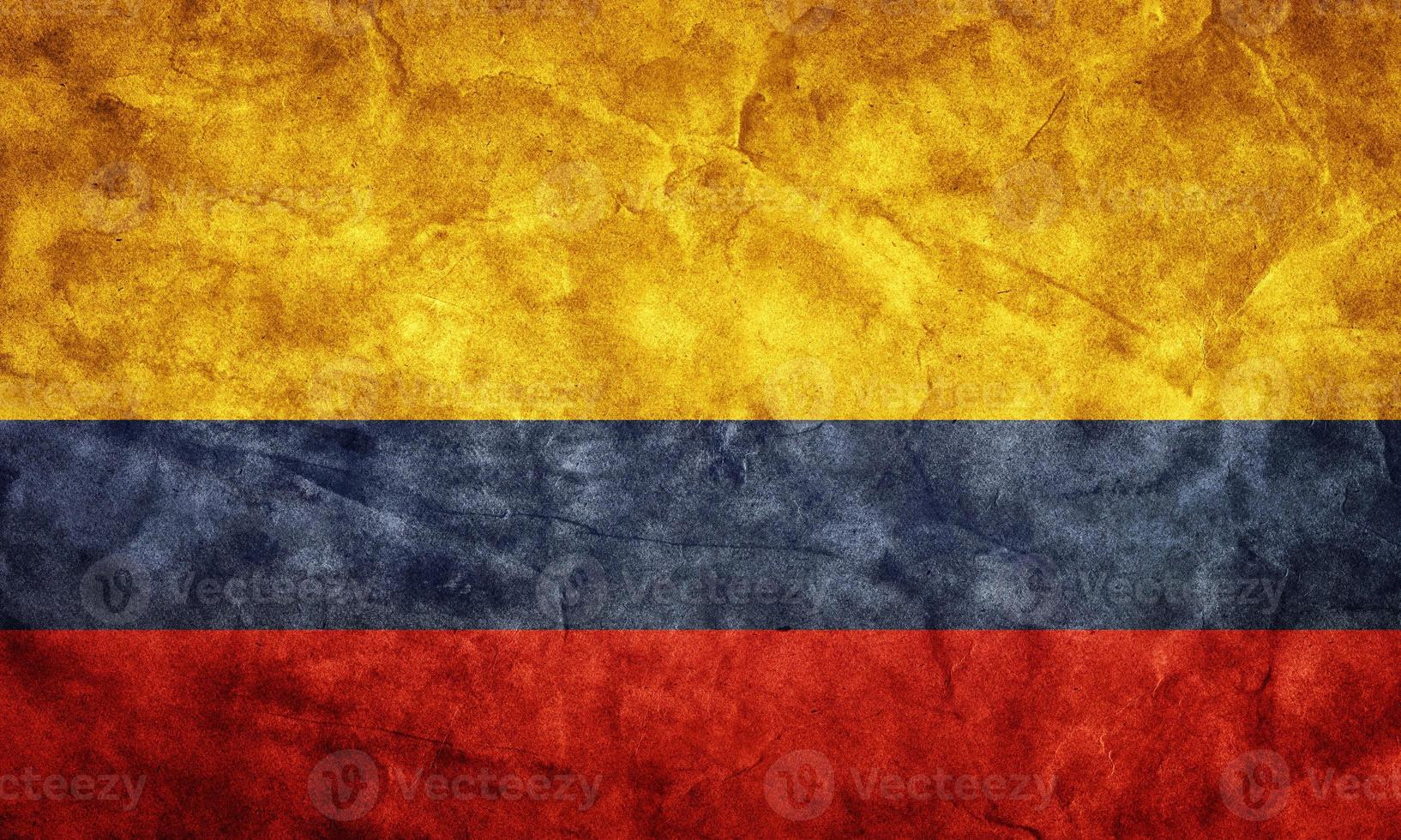 Colombia grunge flag. Item from my vintage, retro flags collection photo