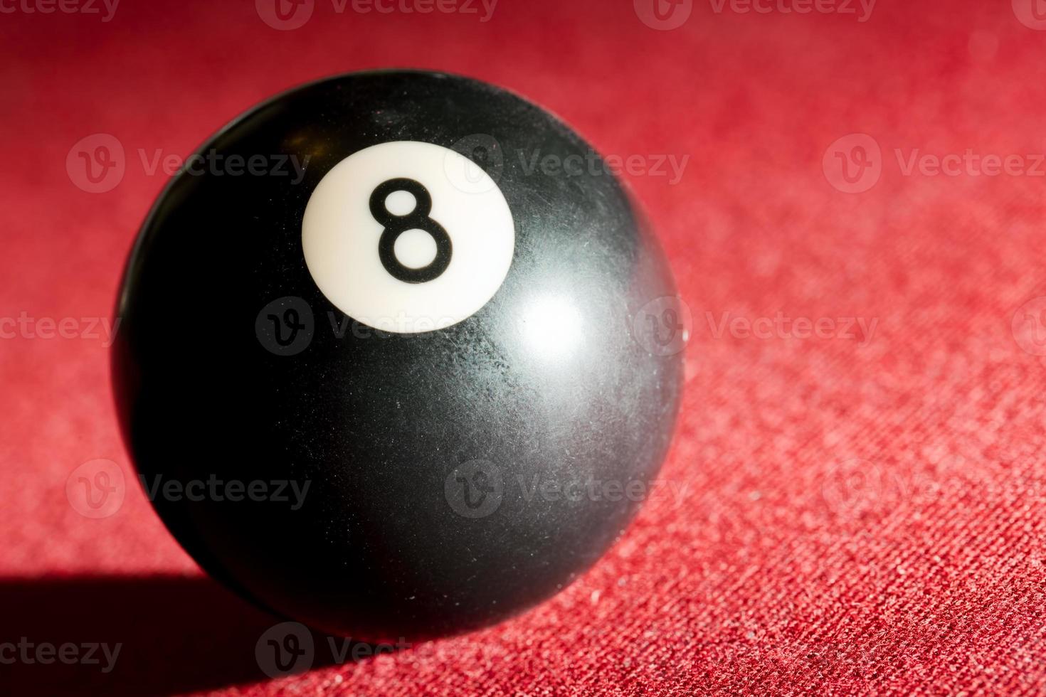 Billards pool or snooker game. The black eight ball. photo