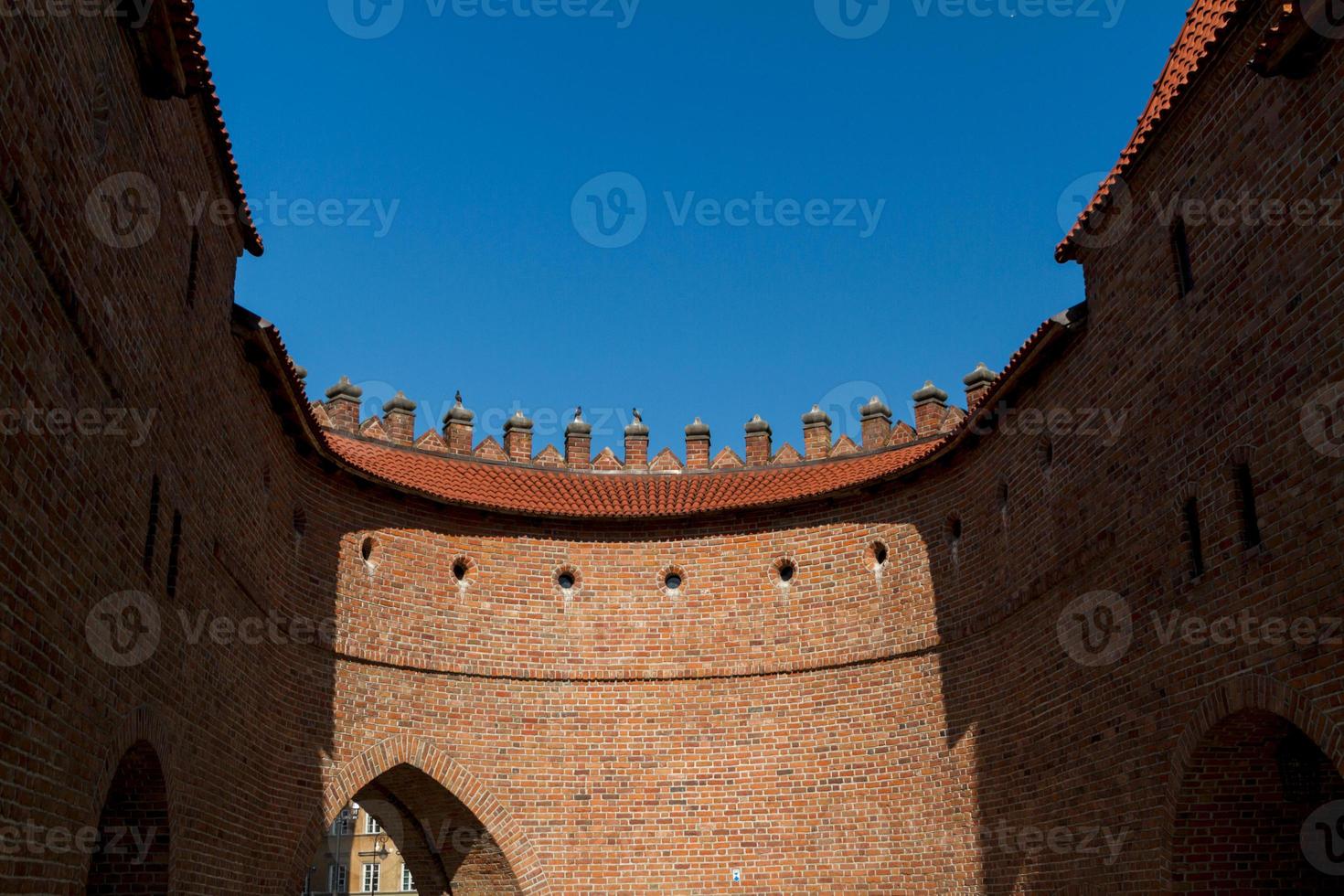Sights of Poland. Warsaw Old Town with Renaissance Barbican photo