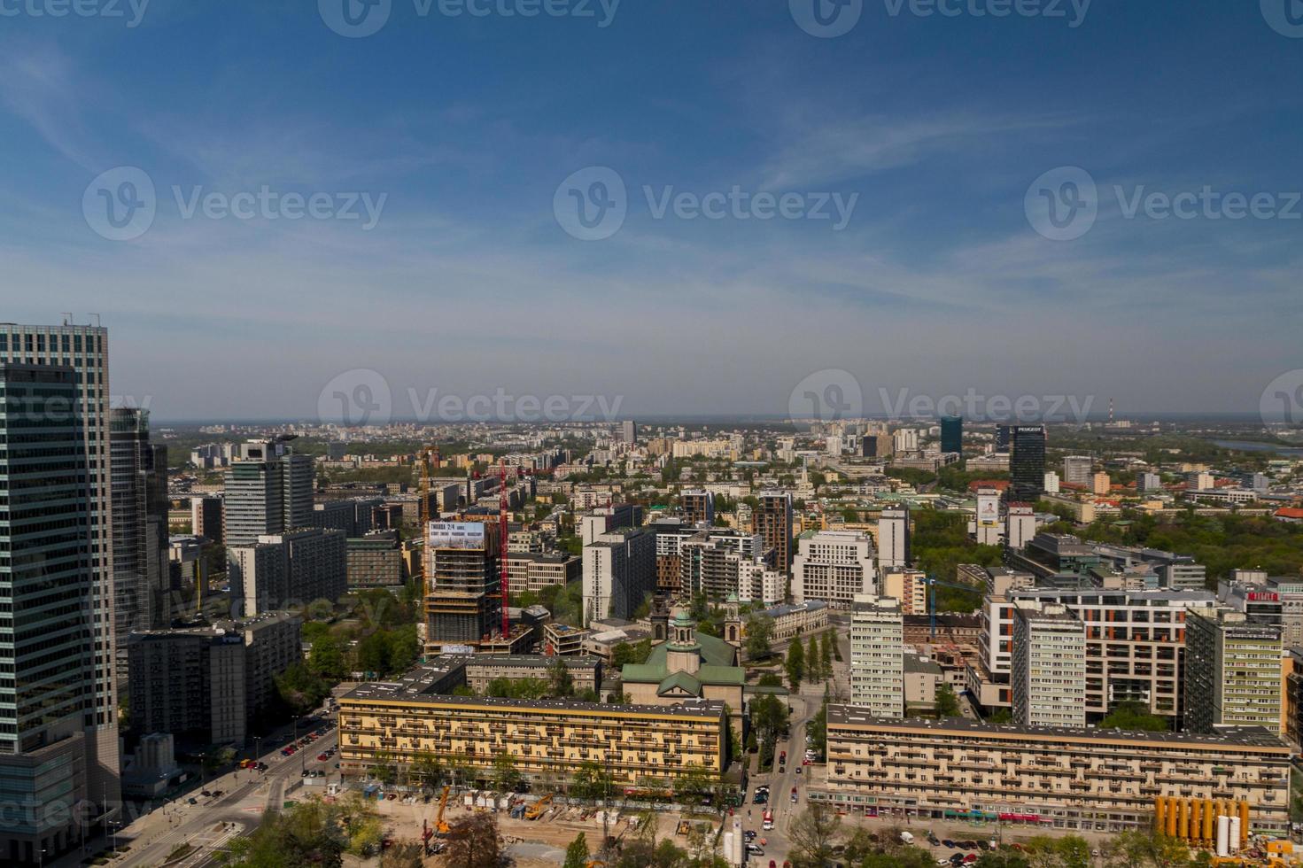 Warsaw skyline with warsaw towers photo