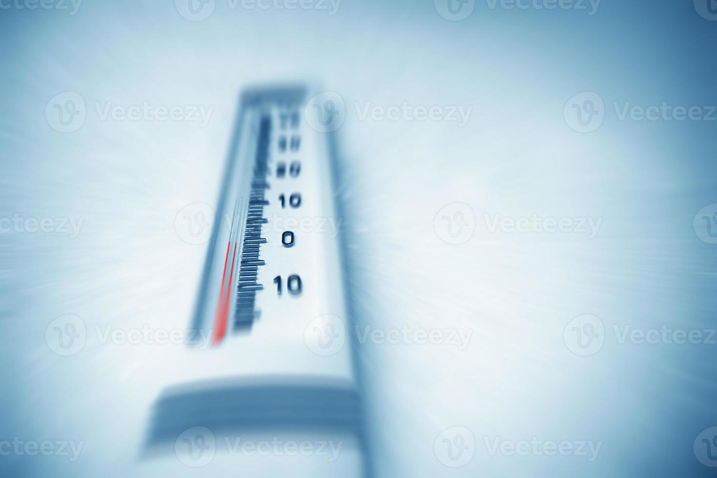 Below zero on thermometer. photo