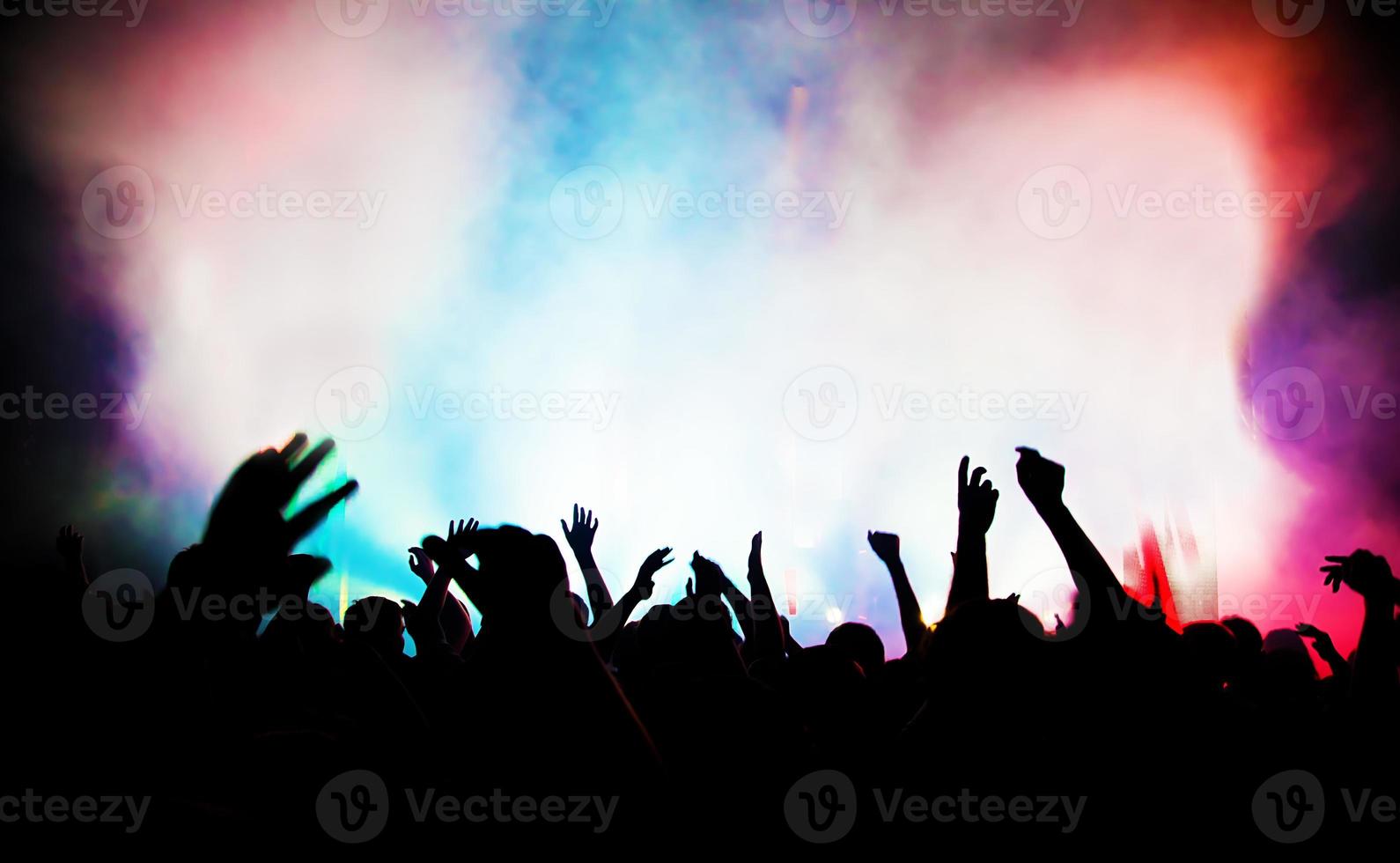 People on music concert, disco party. photo