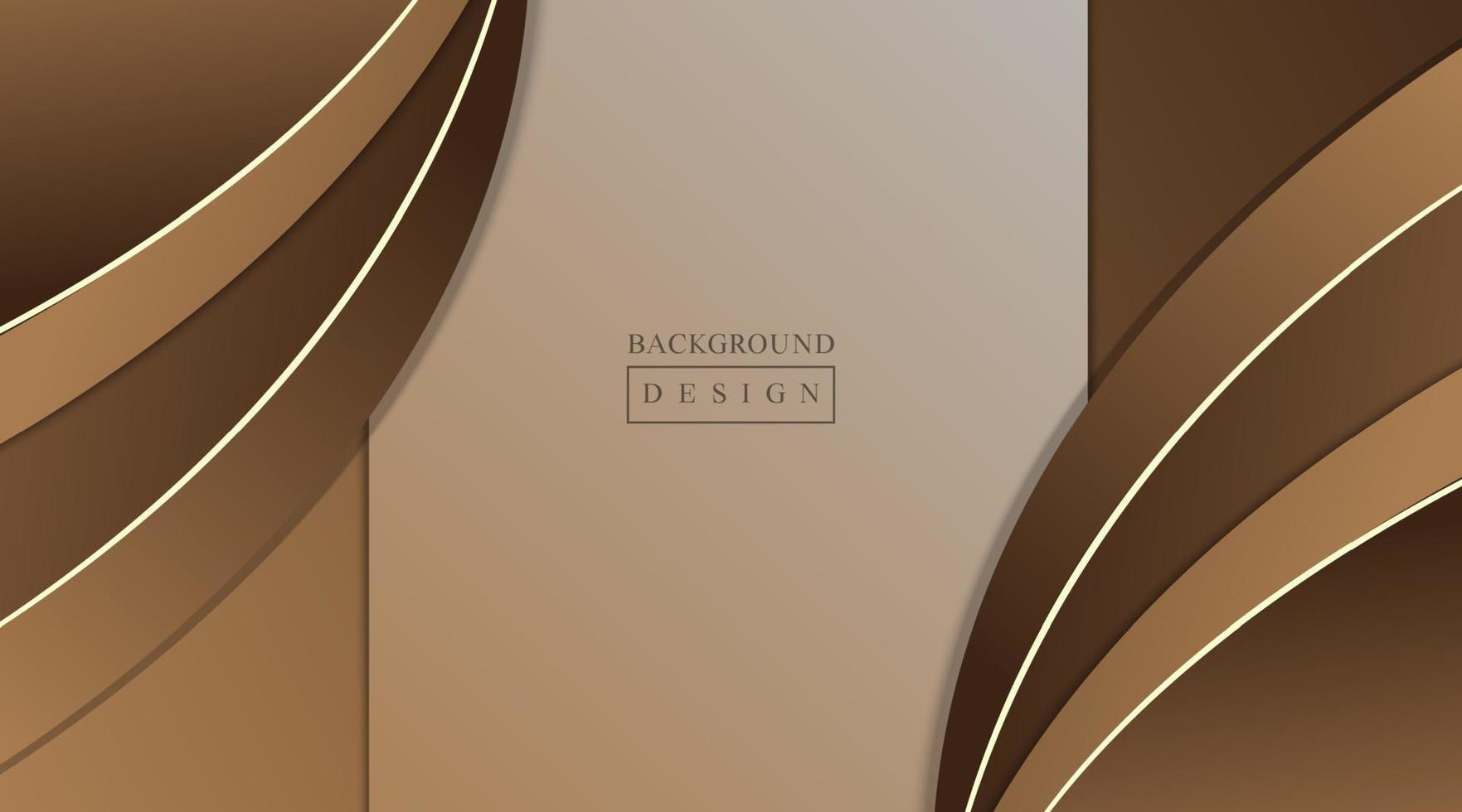 abstract background, brown gradation with curved shape vector