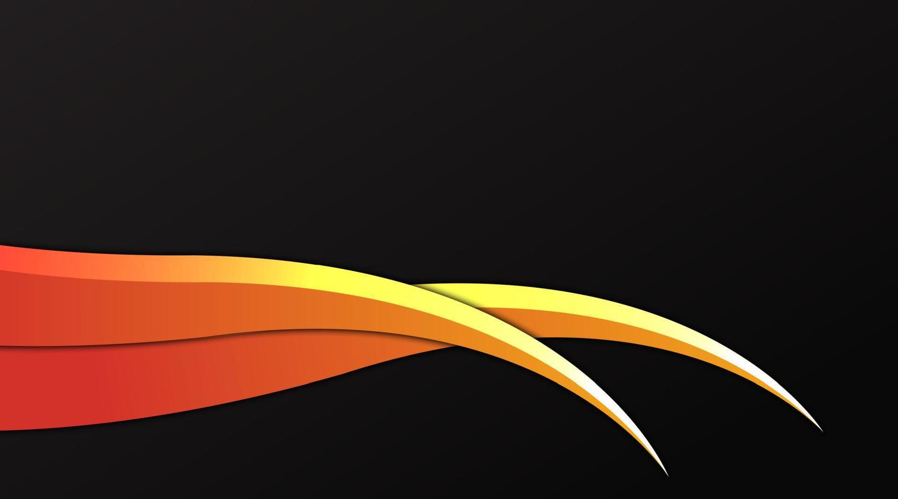 black background with orange wave shape vector