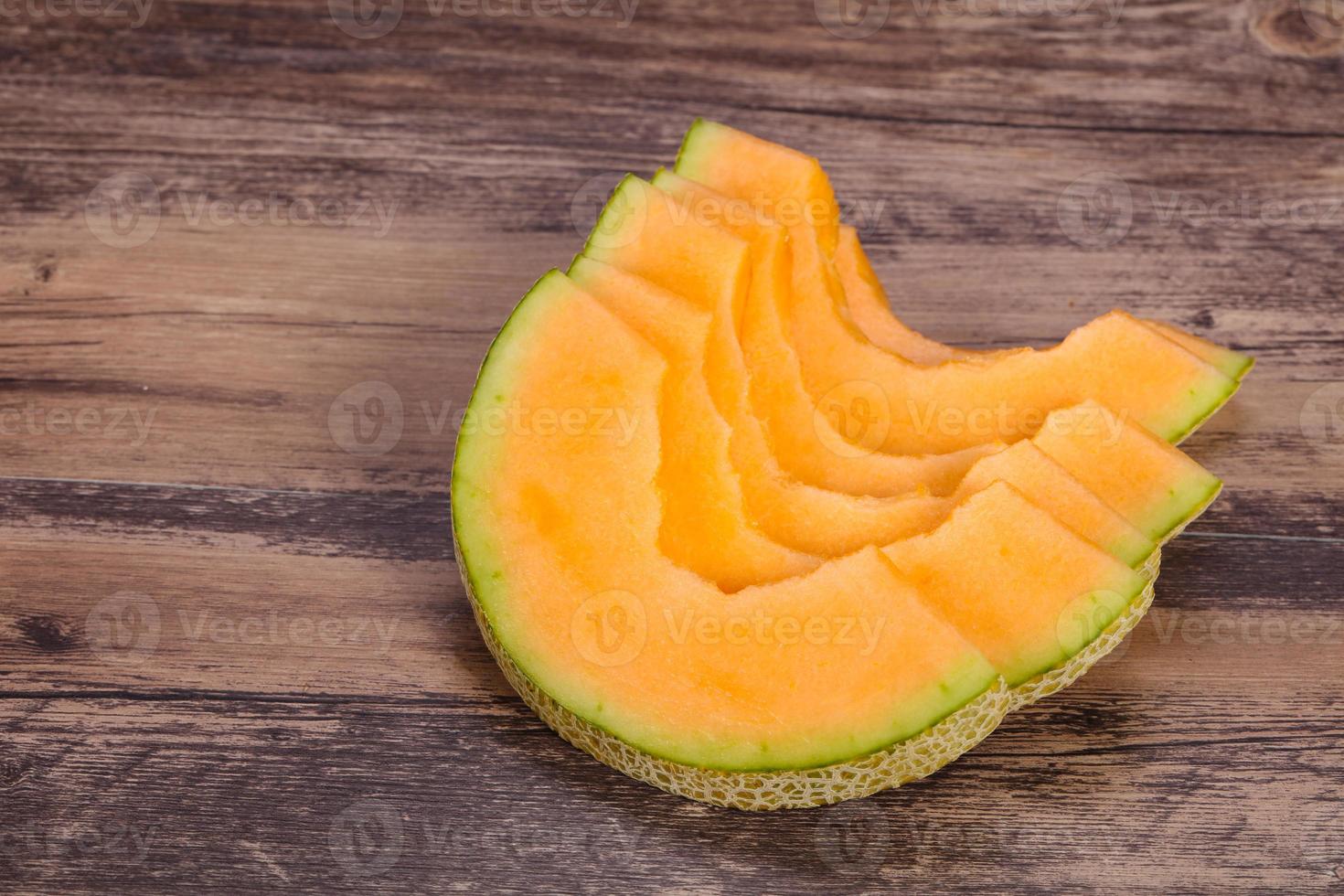 Sliced tasty sweet sliced melon photo