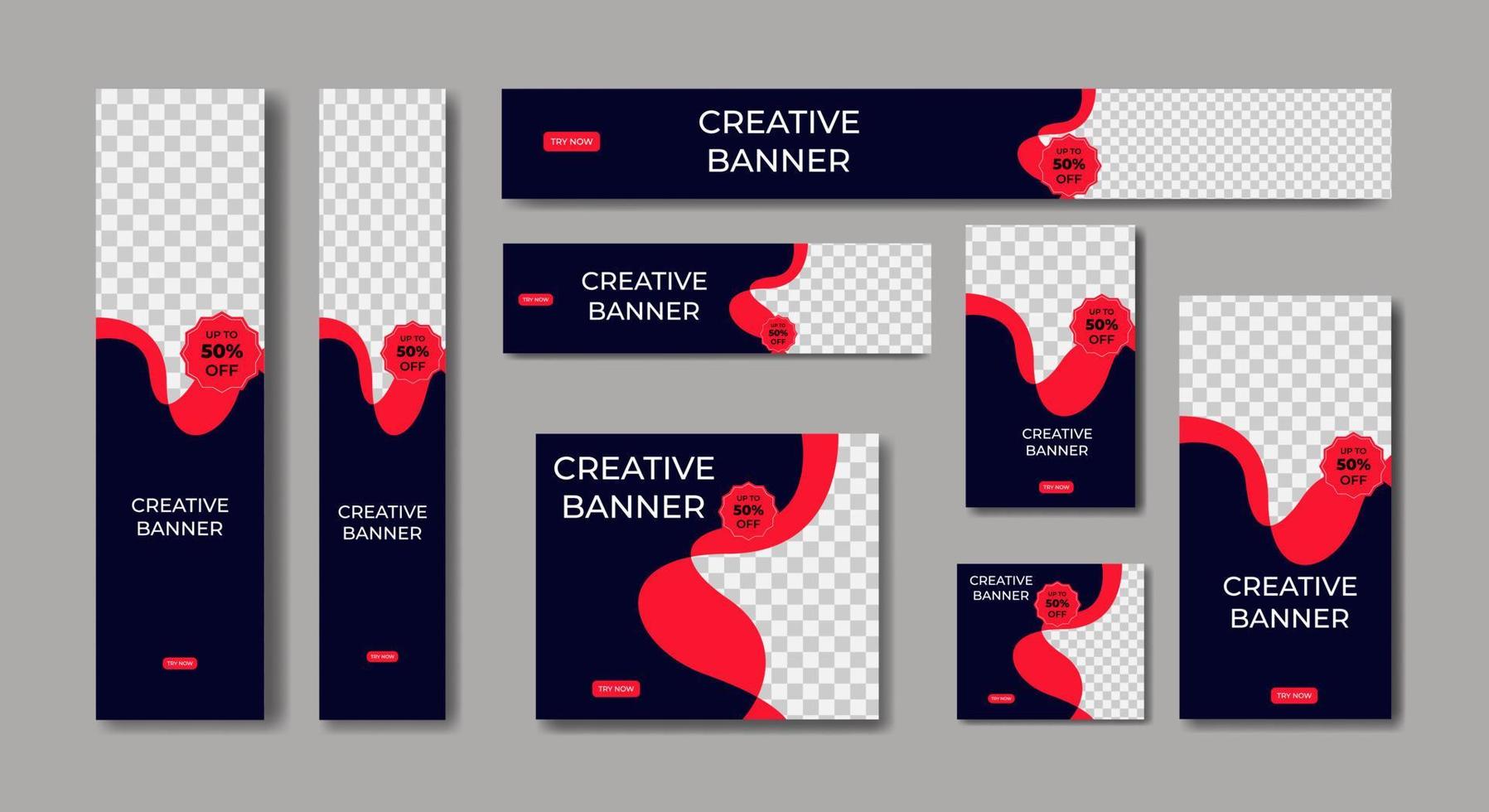 Set Of Ad Banner Template Design vector