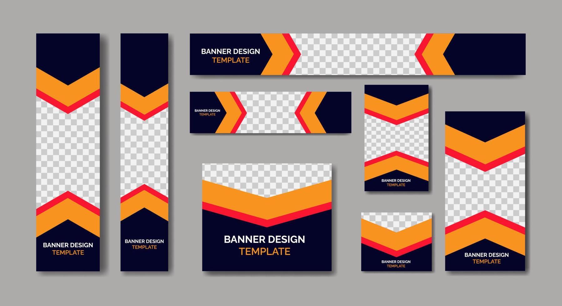 Set Of Ad Banner Template Design vector