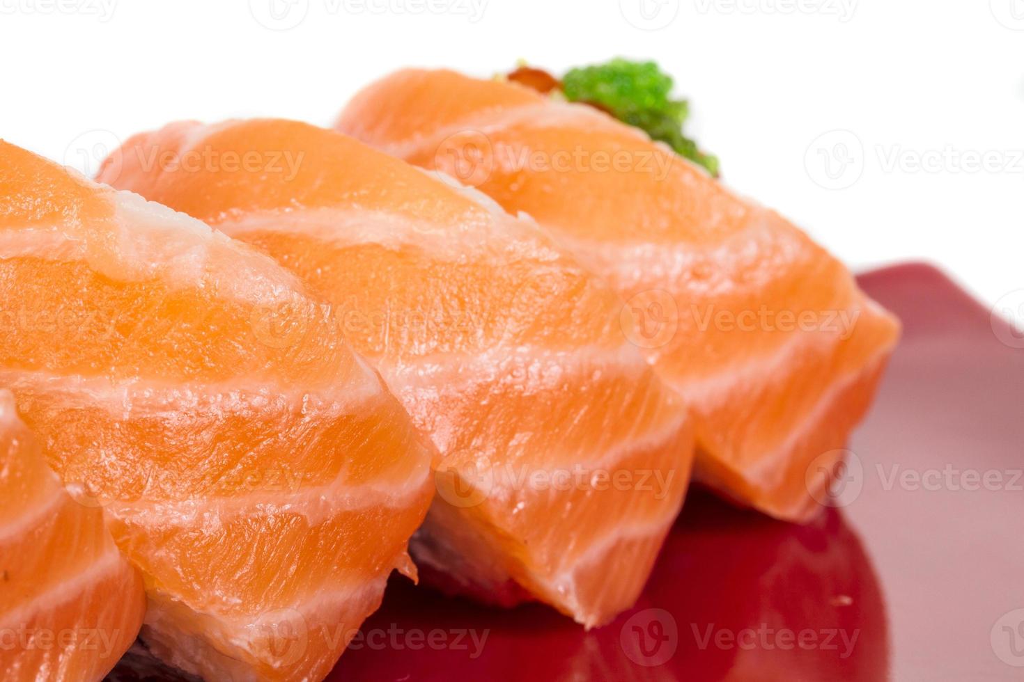 Japanese sushi traditional japanese food.Roll made of salmon, red cavair, roe and cream photo