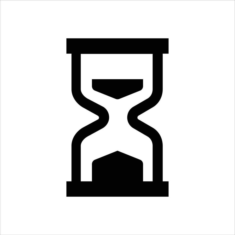 black icon vector illustration of hourglass
