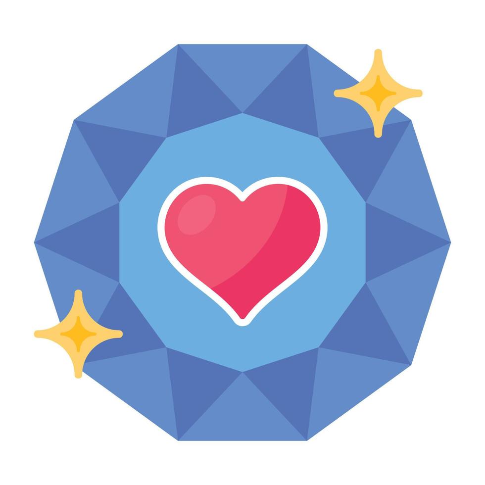 An eye catchy flat icon of love crystal vector