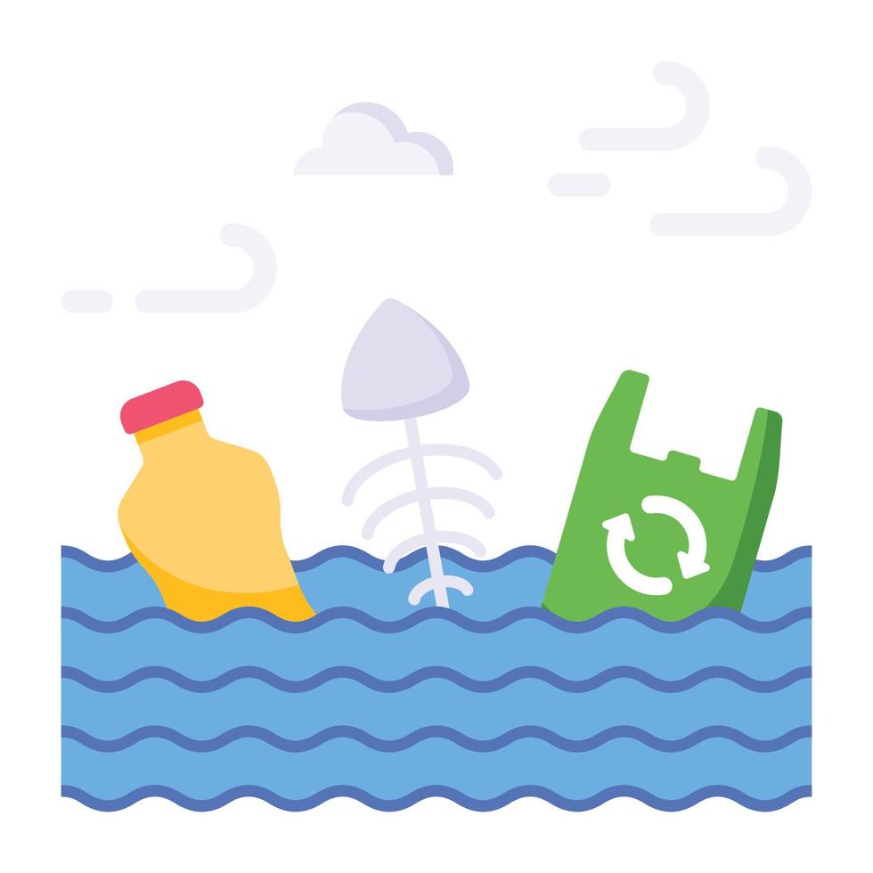 A flat modern icon of water pollution vector