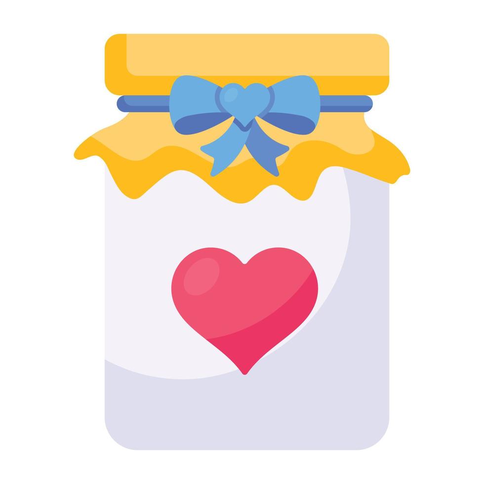 Get hold of this love jar icon, flat design vector