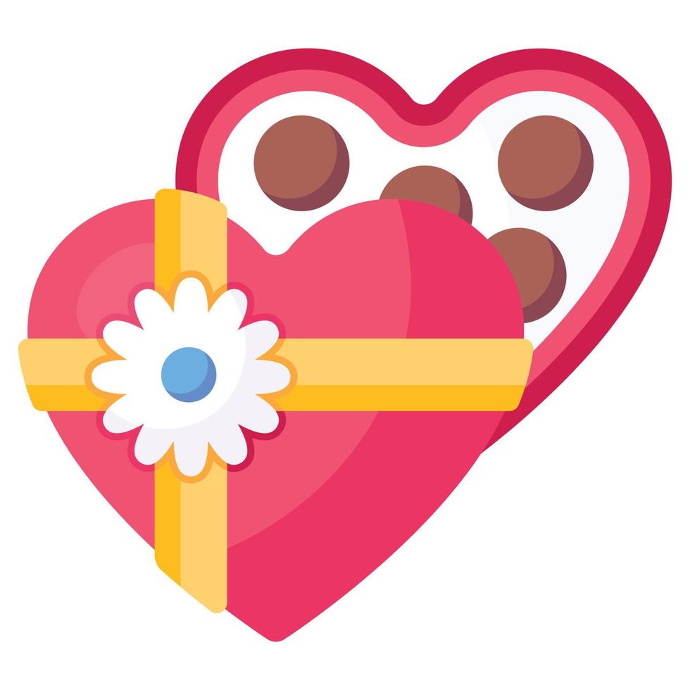 Chocolate gift icon in flat style vector