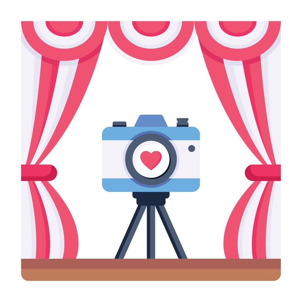 Catch a sight of this romantic recording flat icon vector