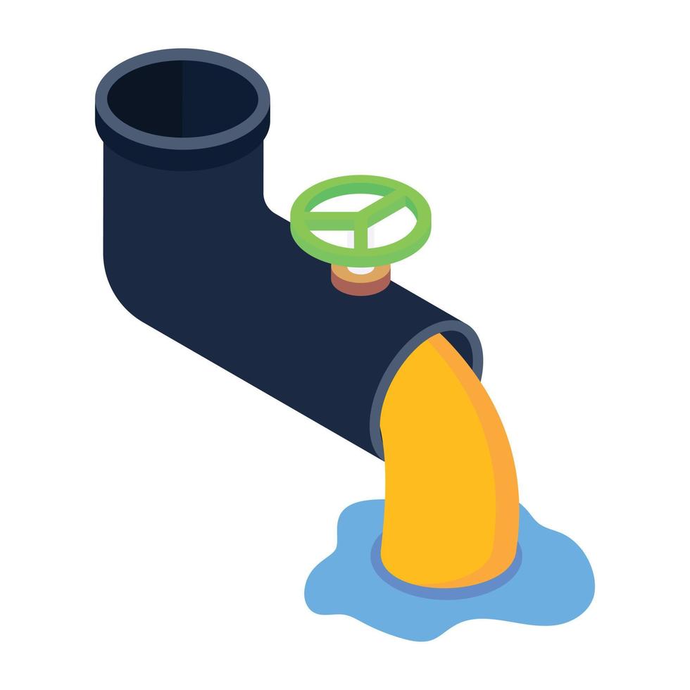 An isometric modern icon of water pollution vector