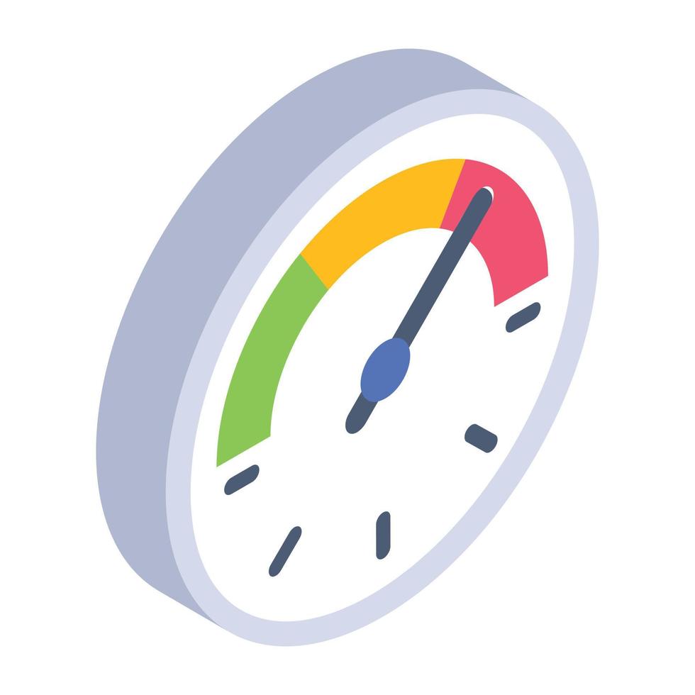 Modern isometric icon of speedometer vector