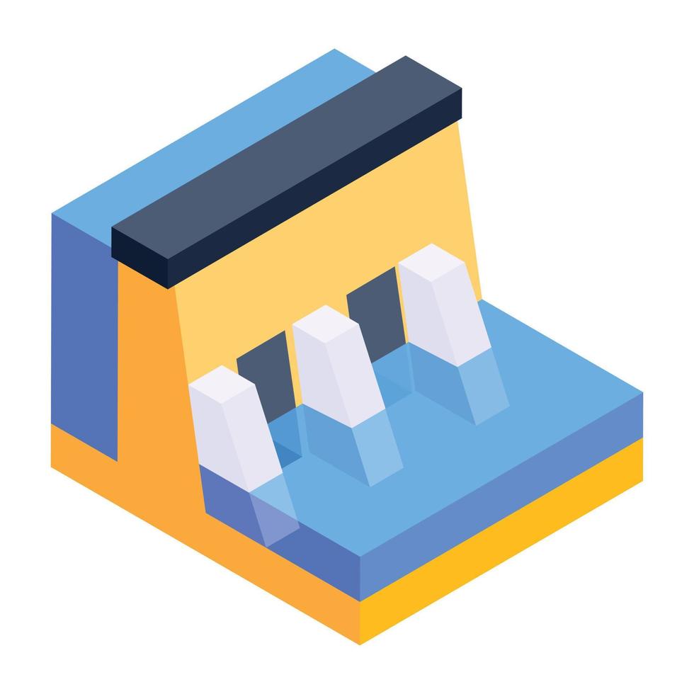 An icon of a dam isometric design vector