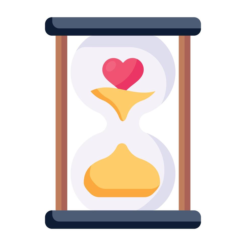 A customizable flat icon of love time vector